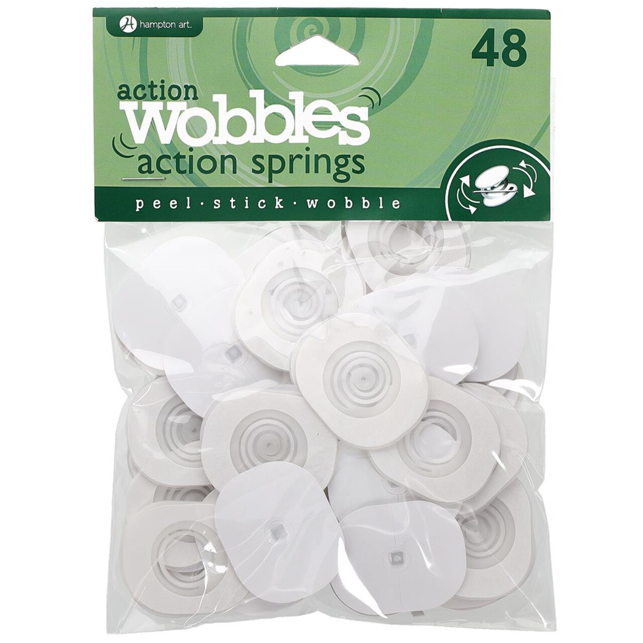 Hampton Art Action Wobbles Standard 48 pieces, Action Wobbler, Wobble Kit, Wobblers for card making, Craft Springs, Action Wobblers for Cards, Action Wobble Springs